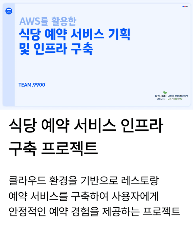 AWS를 활용한 식당 예약 서비스 기획 및 인프라 구축
